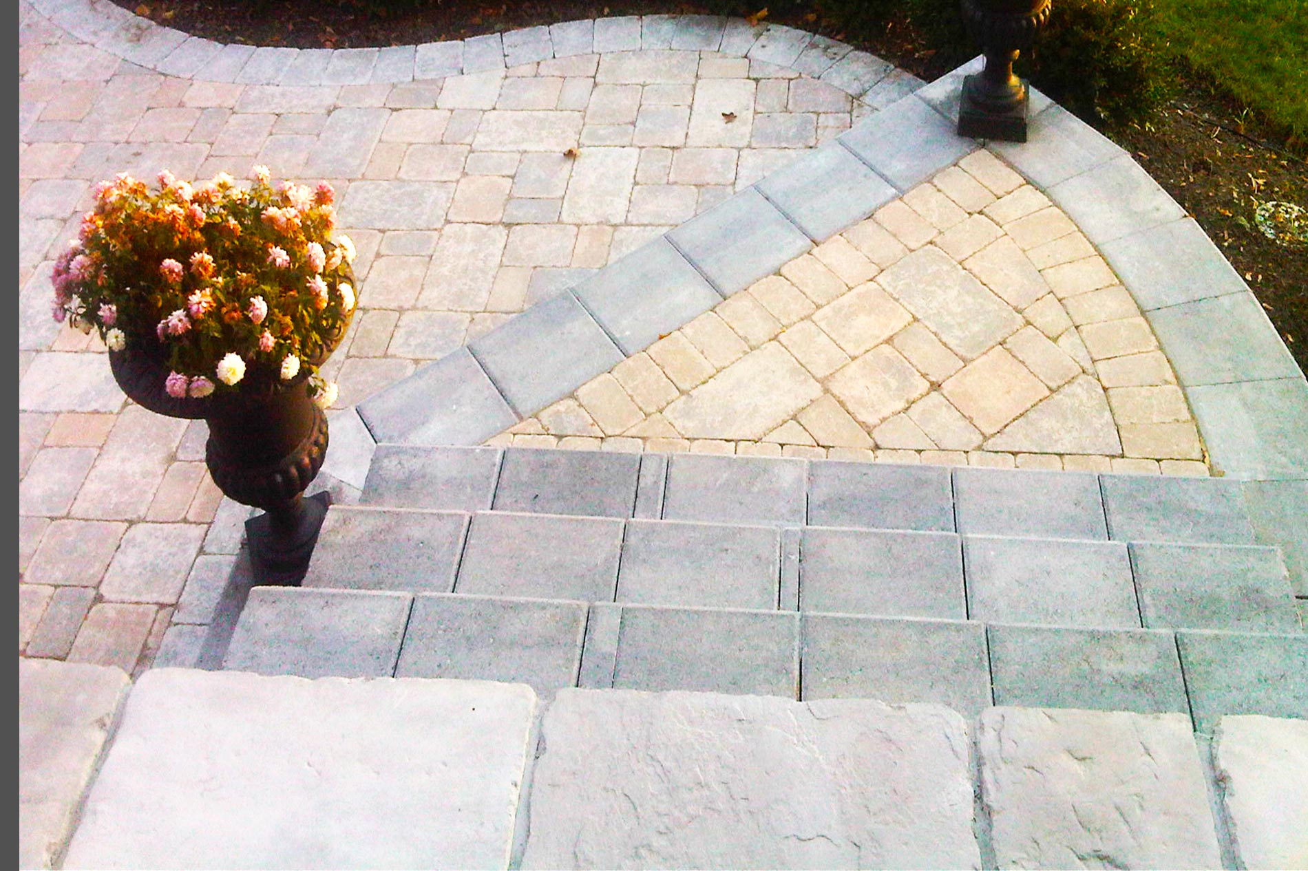 Front garden natural stone steps